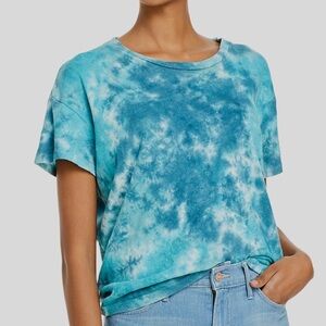 MOTHER Blue Tie-Dye Short Sleeve Tee